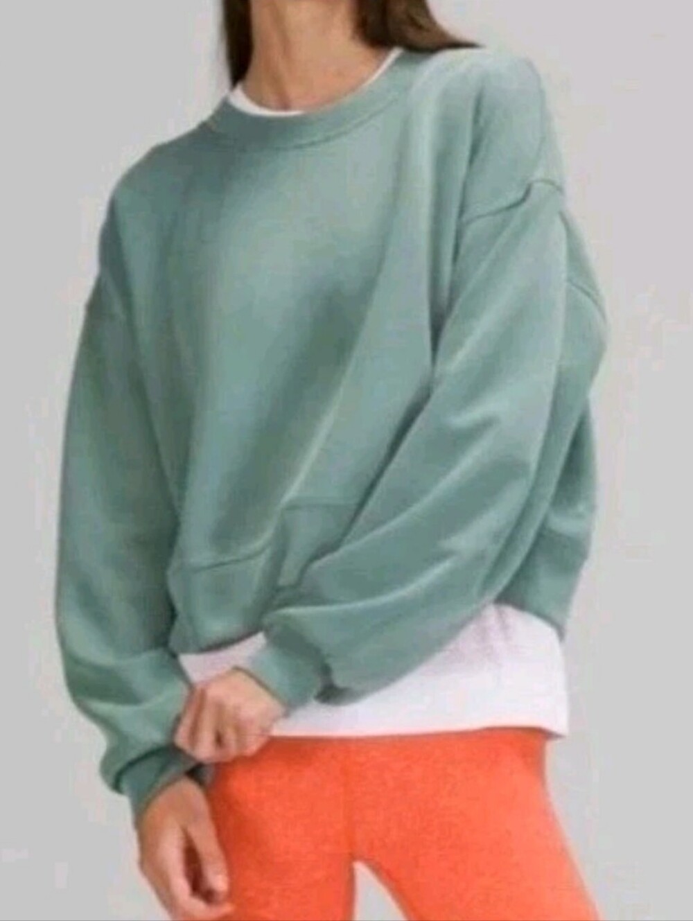 Lululemon Woman 20 Perfectly Cropped Crew Oversized Sweatshirt Tidewater Teal